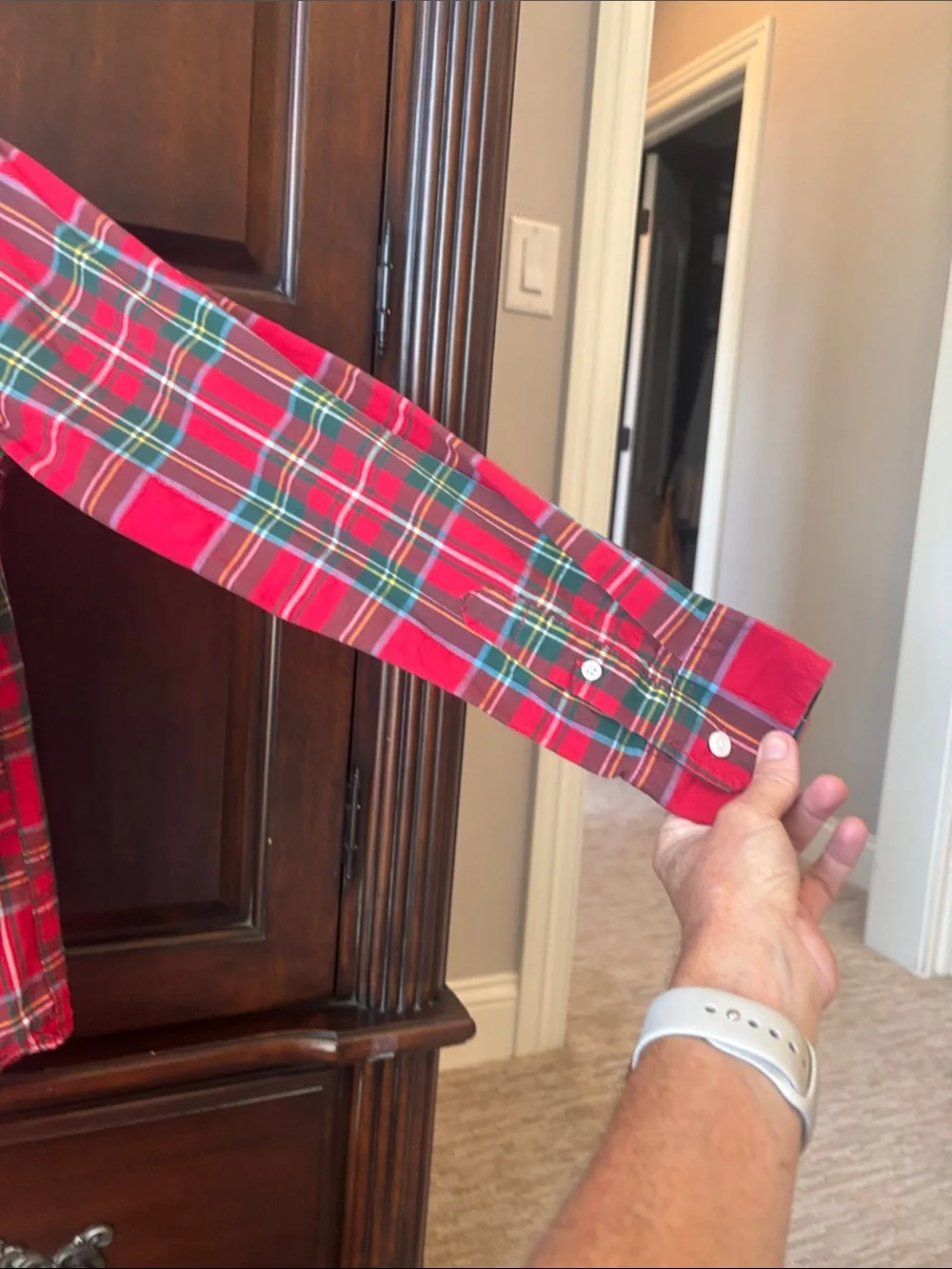 Old Navy Red and Green Plaid Button-Down Shirt for Kids